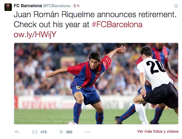 FC Barcelona also said goodbye to Riquelme